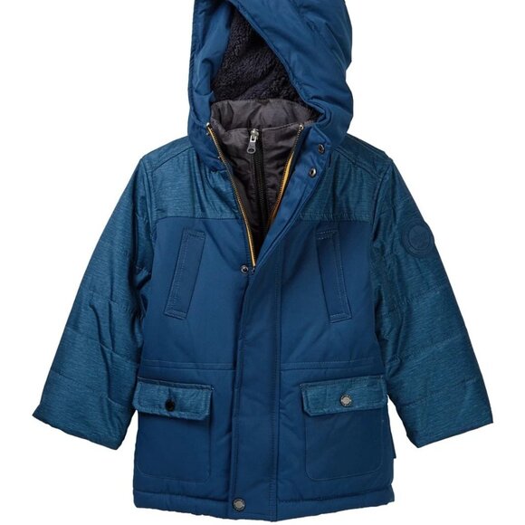 Hawke & Co. NEW Jacket Kids Reggie Hooded Tonal Vestee Parka (Little Boys) - Picture 1 of 17